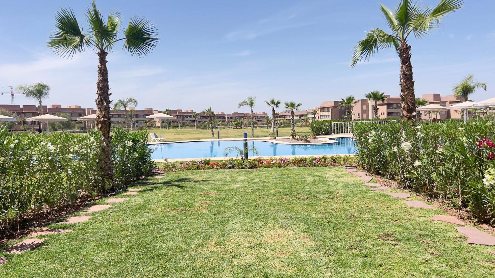 Appartement De Luxe Avec Jardin Vue Sur La Piscine Golf Securise 24H Sur 24 A 5 Minutes De L Aeroport Marrakesh Luaran gambar
